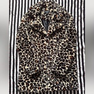 Guess Leopard Print Teddy Jacket